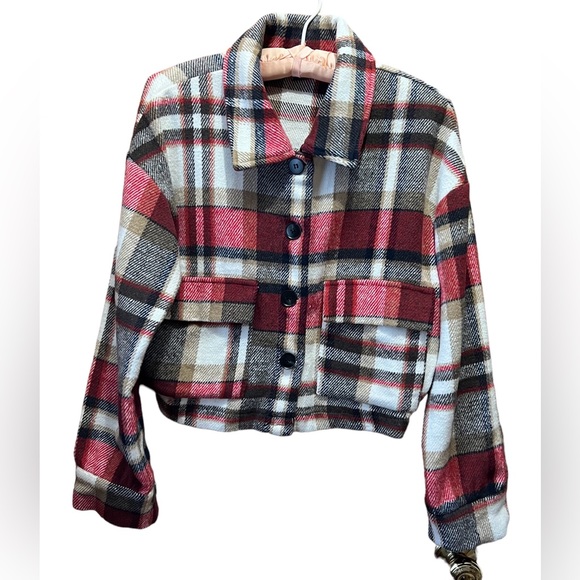 SHEIN Jackets & Blazers - Plaid cropped shacket
